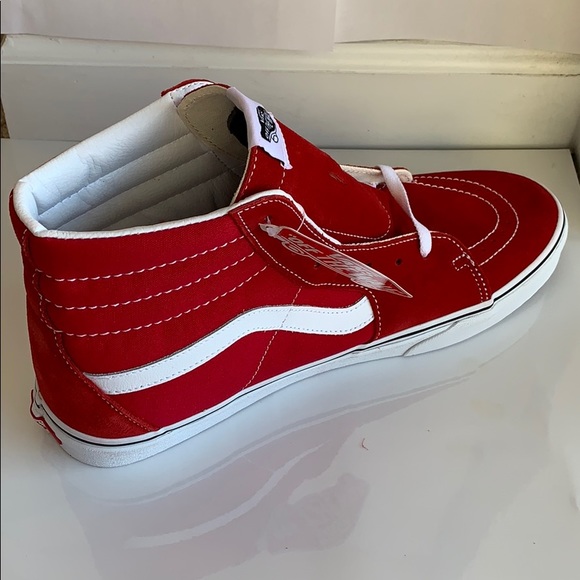 Vans Sk8 Hi Racing Red/ True White - Picture 3 of 5